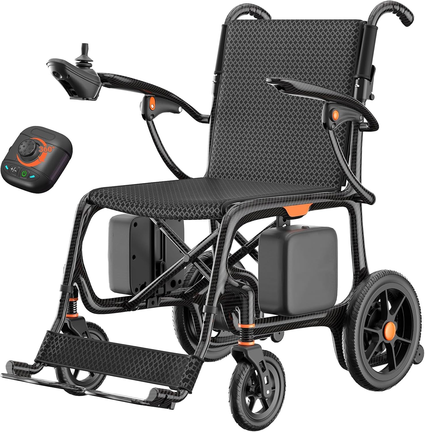 Carbon Fiber Foldable Electric Wheelchair – 28 lbs, 28-Mile Range