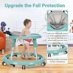 Foldable baby walker with wheels: portable, anti-rollover, and anti-fall design