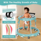 Foldable baby walker with wheels: portable, anti-rollover, and anti-fall design