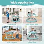 Foldable baby walker with wheels: portable, anti-rollover, and anti-fall design
