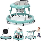 Foldable baby walker with wheels: portable, anti-rollover, and anti-fall design