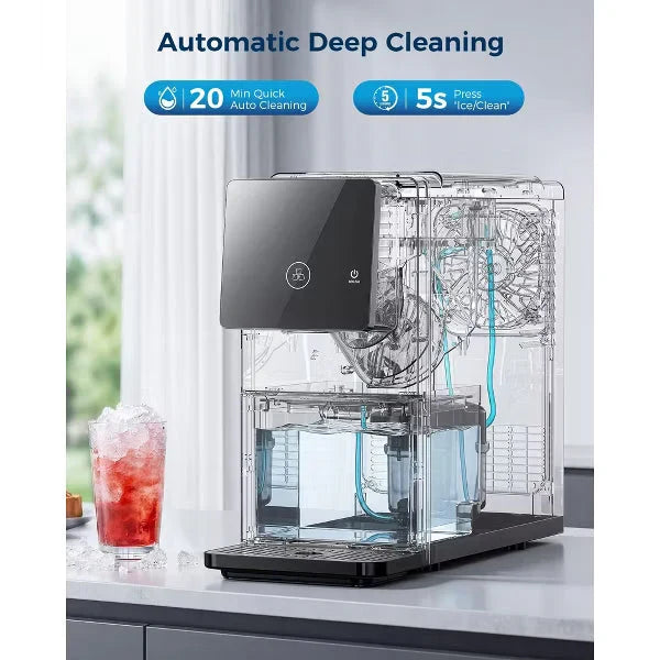 Countertop Nugget Ice Maker with One-Touch Dispensing – 33lbs/Day Production