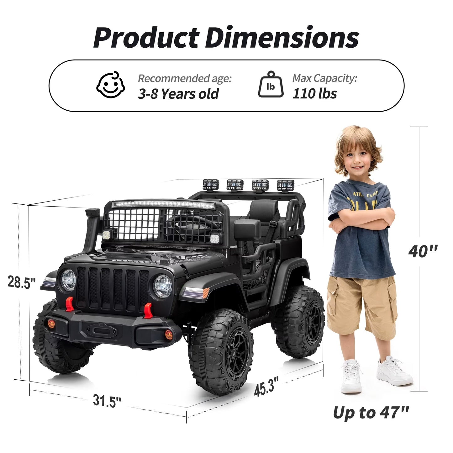 12V 7Ah Kids Ride on Truck - Remote, Bluetooth